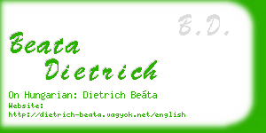 beata dietrich business card