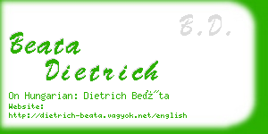 beata dietrich business card